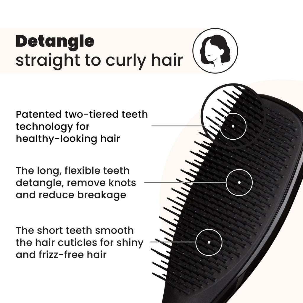 Tangle Teezer Ultimate Detangler Hairbrush - Liquorice Black - Wet & Dry Hair - Reduces Breakage & Knots - Damaged Box