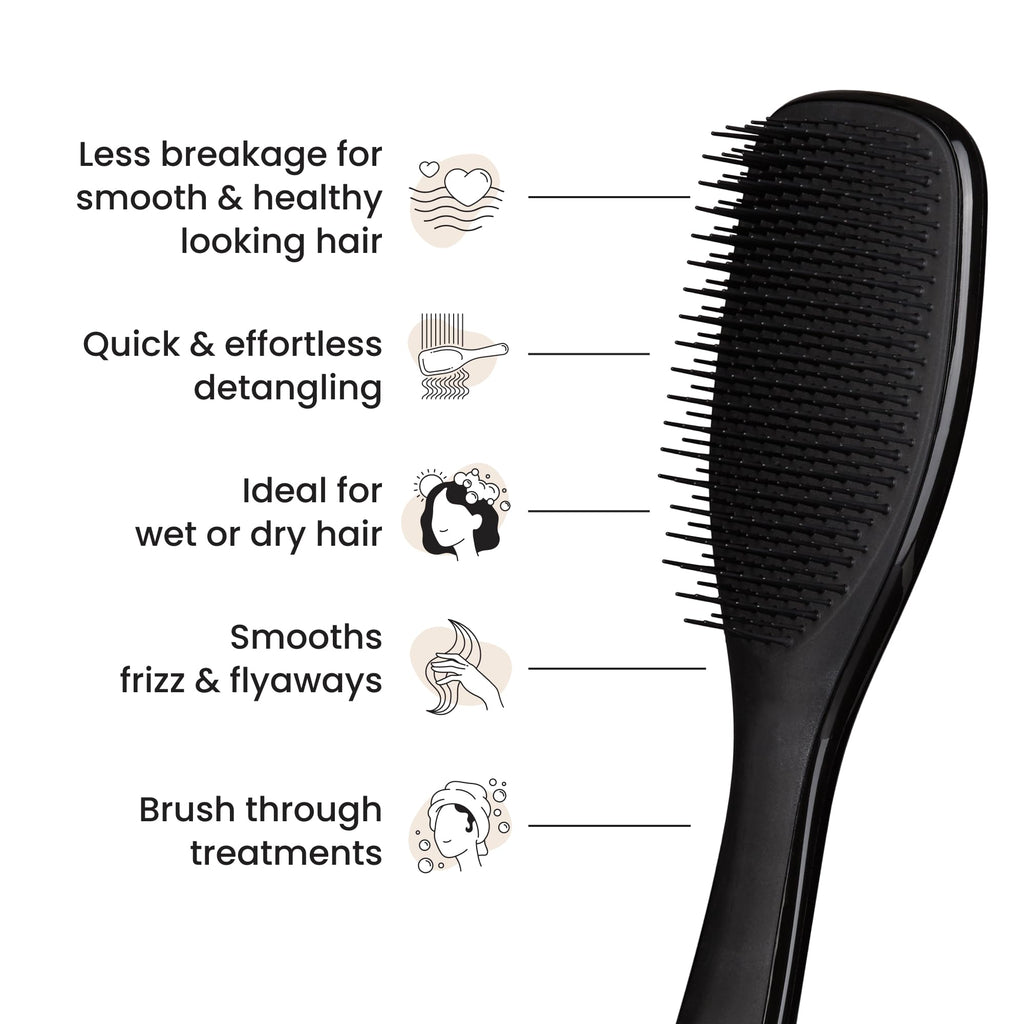 Tangle Teezer Ultimate Detangler Hairbrush - Liquorice Black - Wet & Dry Hair - Reduces Breakage & Knots - Damaged Box