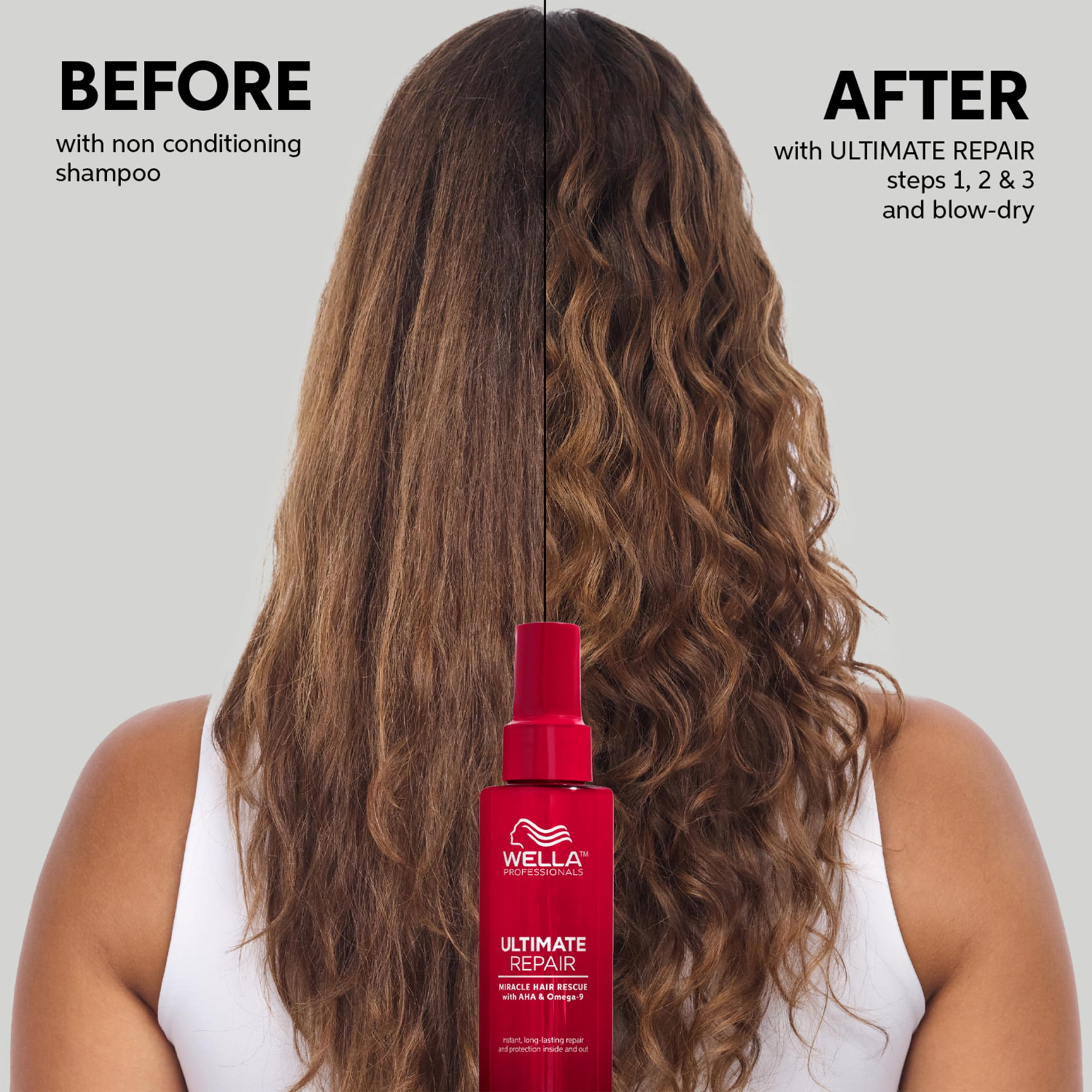 Wella Professionals Ultimate Repair x Smooth Duo Gift Set - Miracle Hair Rescue & Oil Serum - Repairing & Smoothening Hair Care Gift Set with Squalane, AHA & Omega-9 (30ml + 30ml) - Damaged Box