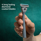 Wilkinson Sword Quattro Men's Razor Value Pack - Diamond Coated 4 Blades, Handle & 5 Refills - Damaged Box