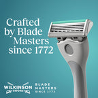 Wilkinson Sword Quattro Men's Razor Value Pack - Diamond Coated 4 Blades, Handle & 5 Refills - Damaged Box