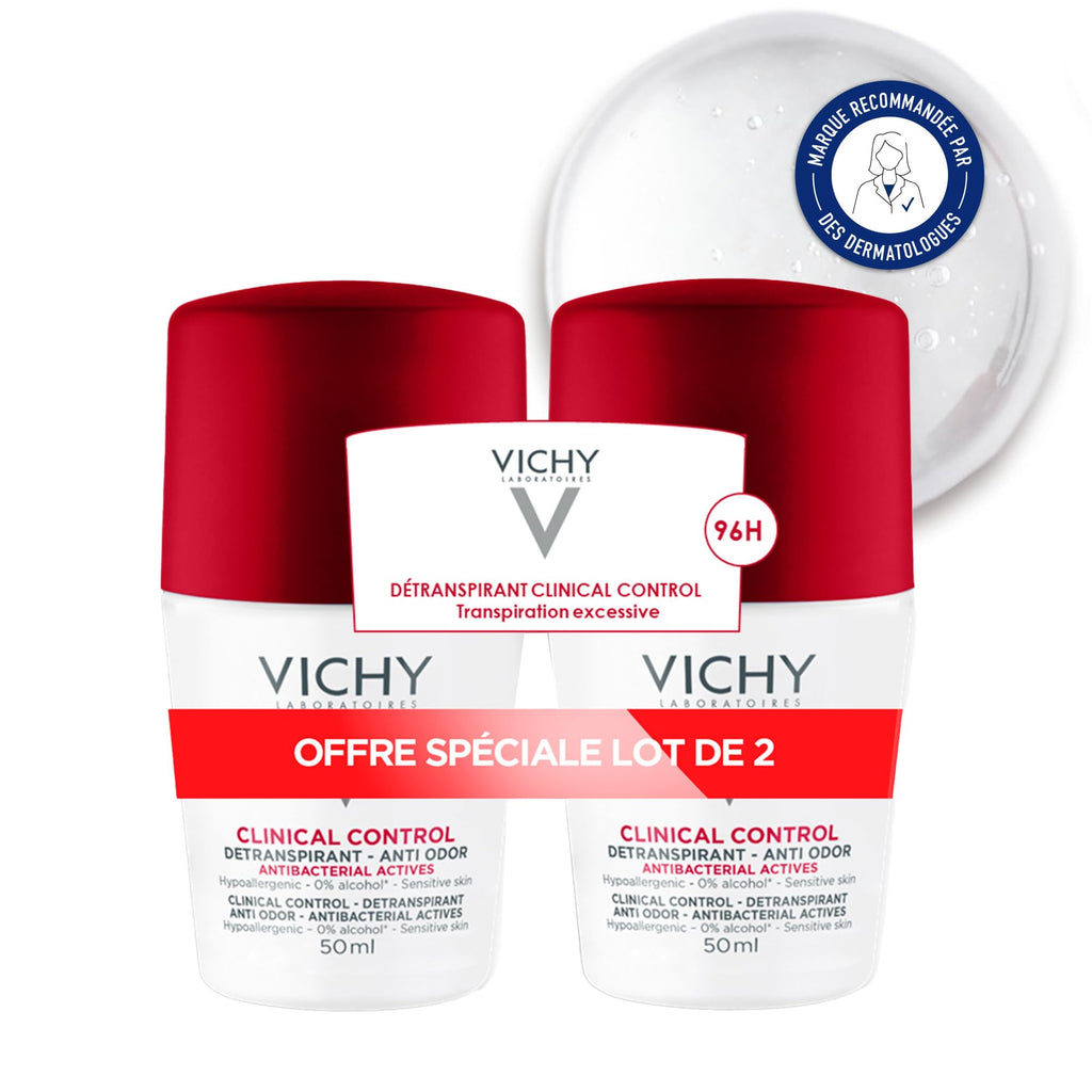 Vichy Deodorant Roll-On 48h Antiperspirant 2 x 50 ml - Damaged Box