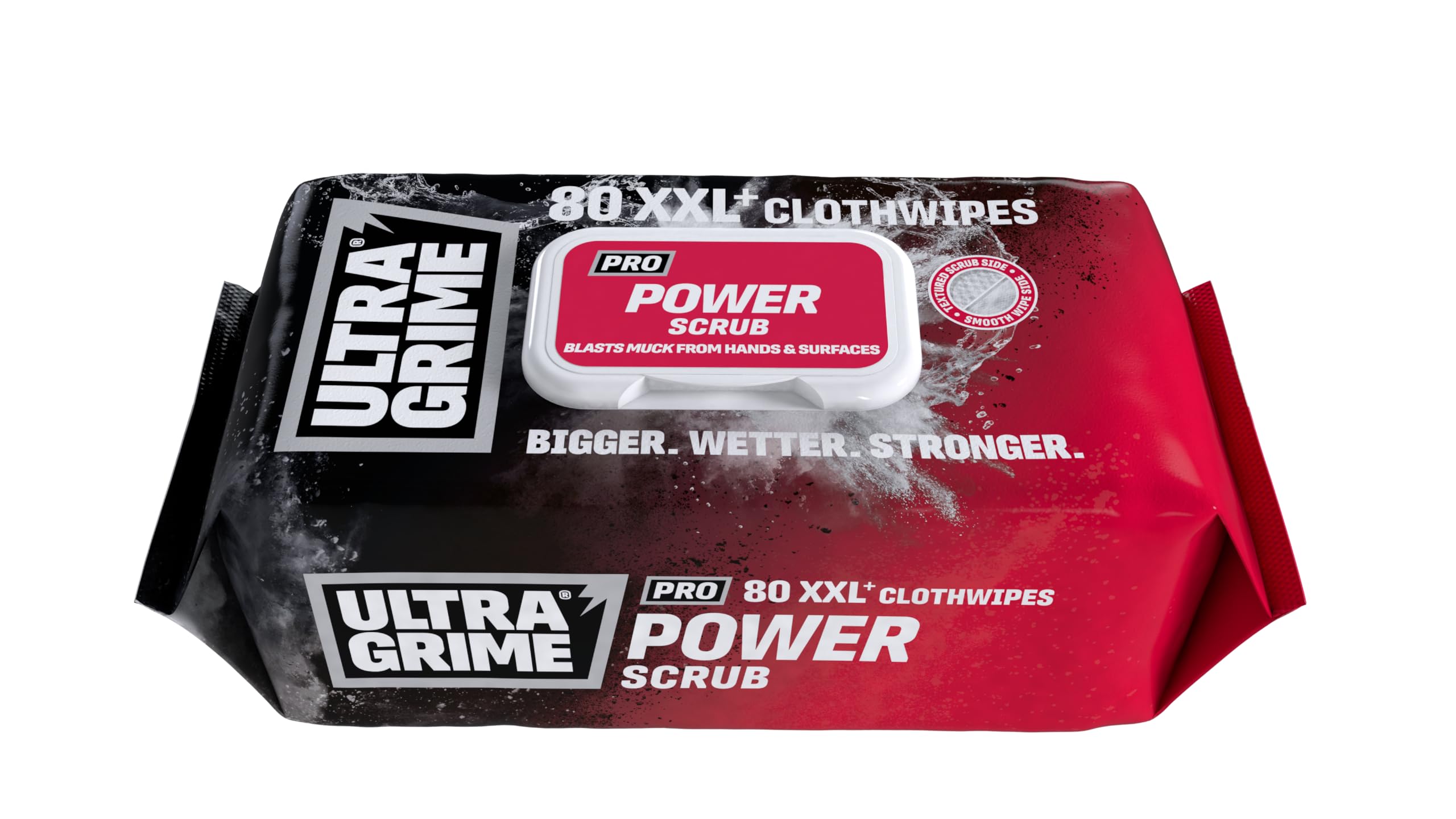 UltraGrime PRO Power Scrub Wet Wipes - Heavy-Duty Cleaning Cloths, Hand Wipes, Multi-Purpose, Alcohol-Free, 80 Pack