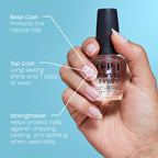 OPI Start to Finish 3-in-1 Nail Treatment - Base Coat, Top Coat & Strengthener with Vitamins A & E, Vegan 15ml