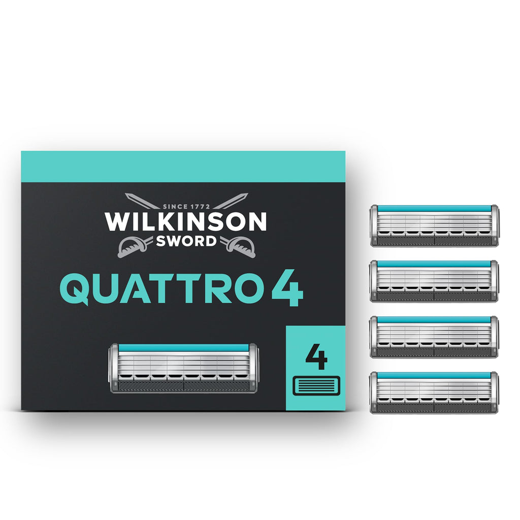 Wilkinson Sword Quattro Titanium Sensitive Razor Blades - 8 Pack Refills for Men