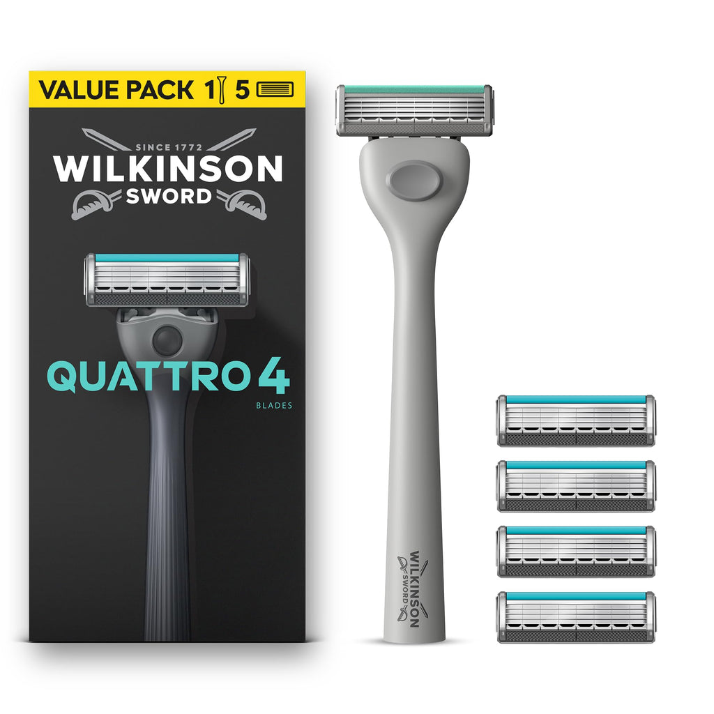 Wilkinson Sword Quattro Titanium Sensitive Razor Blades - 8 Pack Refills for Men