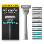 Wilkinson Sword Quattro Titanium Sensitive Razor Blades - 8 Pack Refills for Men