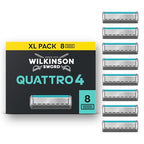 Wilkinson Sword Quattro Titanium Sensitive Razor Blades - 8 Pack Refills for Men