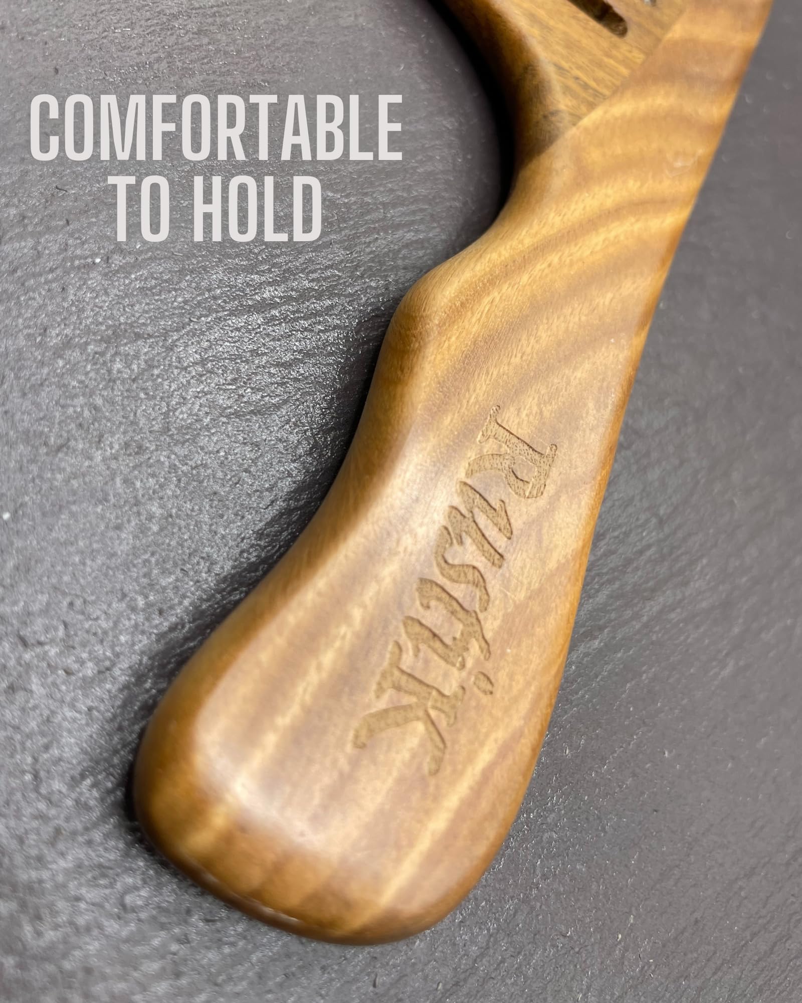 RustiK Sandalwood Wide Tooth Comb - Wooden, Anti-Static Detangling Hair Brush for Curls & Thick Hair - Damaged Box
