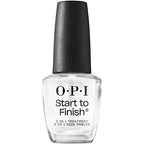 OPI Start to Finish 3-in-1 Nail Treatment - Base Coat, Top Coat & Strengthener with Vitamins A & E, Vegan 15ml