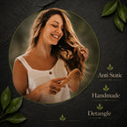 RustiK Sandalwood Wide Tooth Comb - Wooden, Anti-Static Detangling Hair Brush for Curls & Thick Hair - Damaged Box