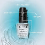 OPI Start to Finish 3-in-1 Nail Treatment - Base Coat, Top Coat & Strengthener with Vitamins A & E, Vegan 15ml