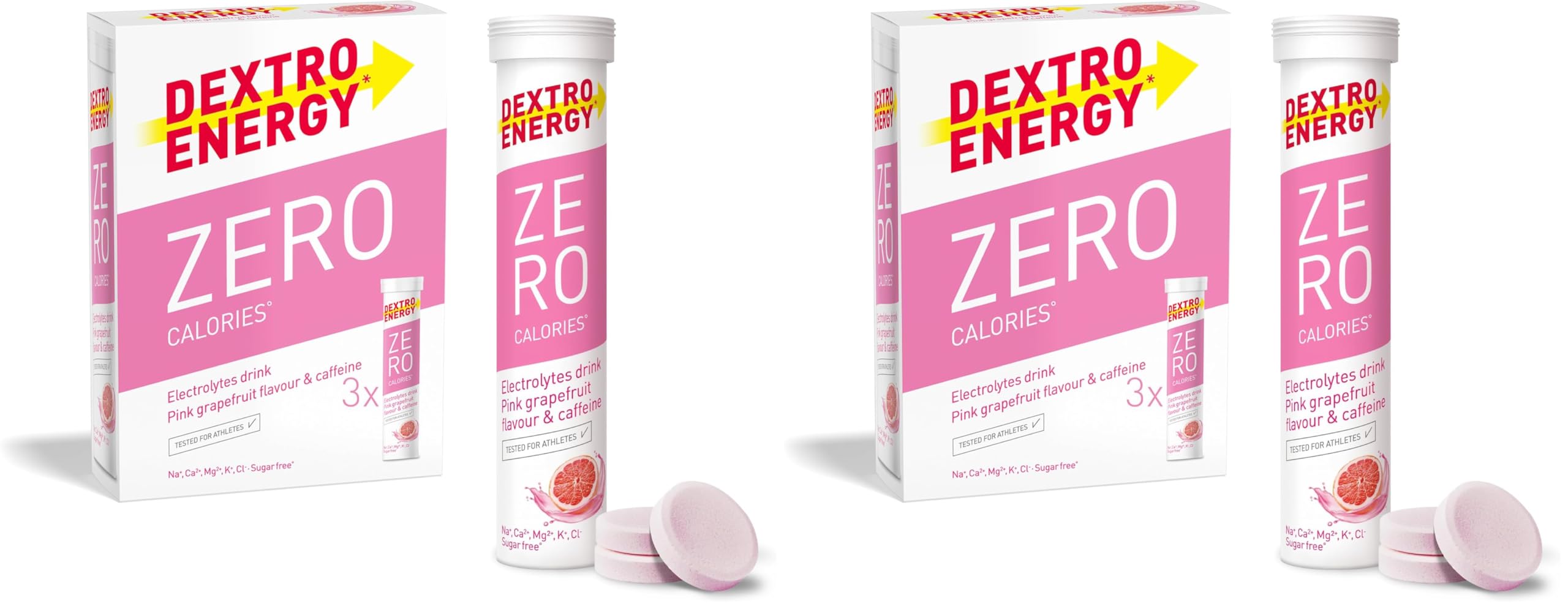 Dextro Energy Zero Calories I Recovery and Hydration Electrolyte Drink I Zero Effervescent Tablets I Berry | 3 Tubes, 60 Tablets | - BBE 05/2026