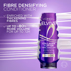 L'Oreal Paris Elvive Collagen + Lifter Conditioner - Fibre-Densifying Volume for Flat Thin Hair - 500ml with Peptides