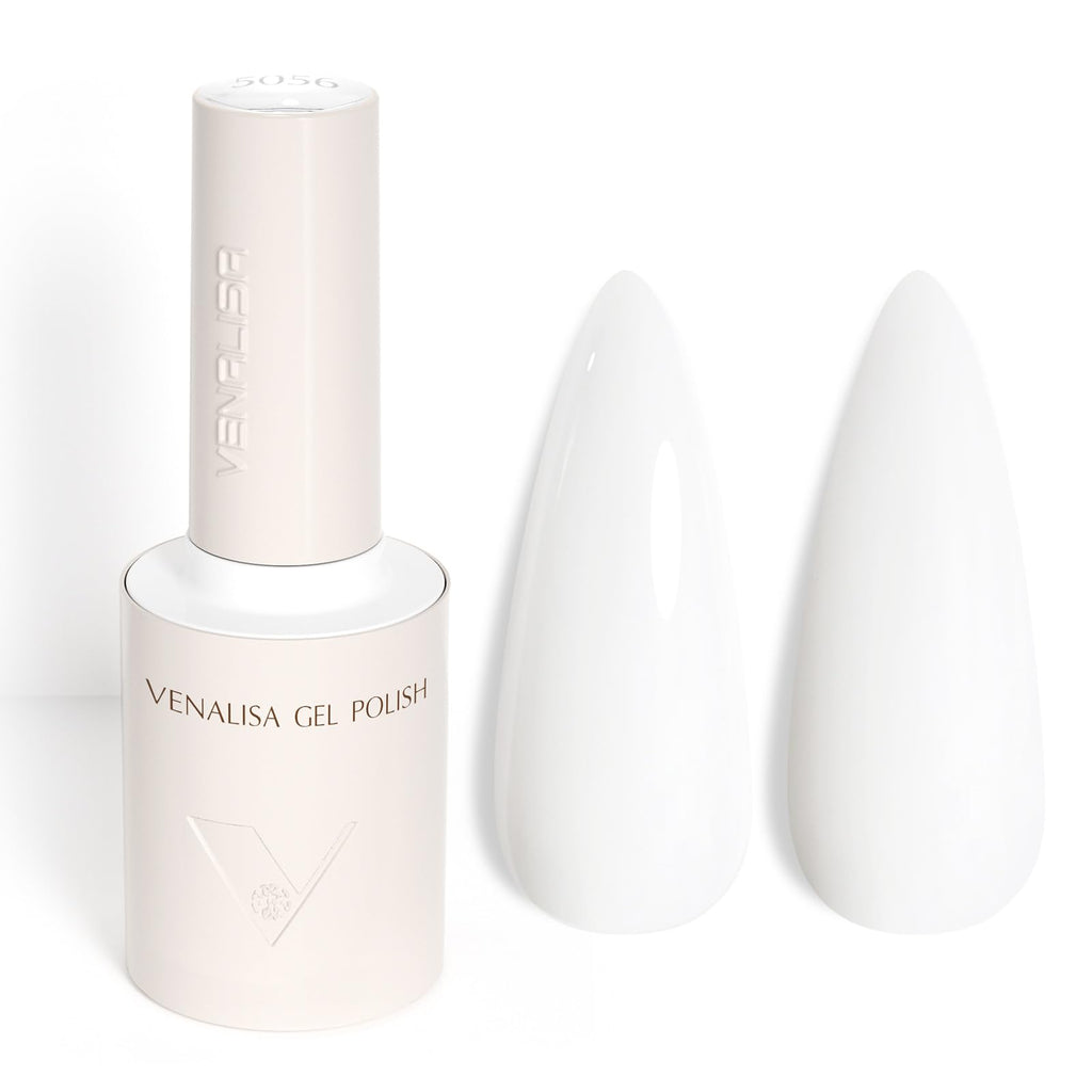 Venalisa Gel Nail Polish White 10ml - UV LED Soak Off Varnish for Nail Art Design 5056