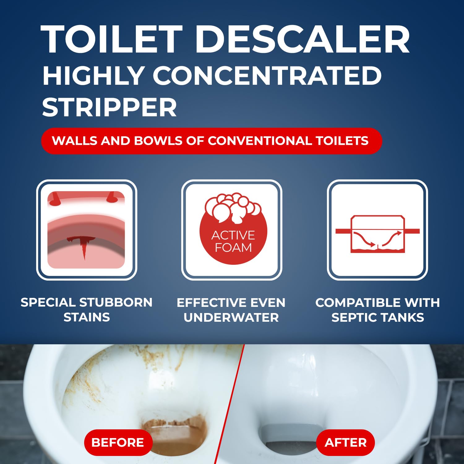 STARWAX Descaling Deep-Cleaning Toilet Powder 1kg - Extreme Stubborn Stains Shock-Action Restores Bowl Surfaces