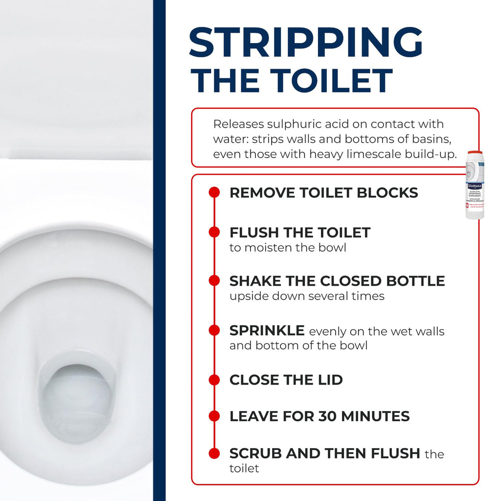 STARWAX Descaling Deep-Cleaning Toilet Powder 1kg - Extreme Stubborn Stains Shock-Action Restores Bowl Surfaces