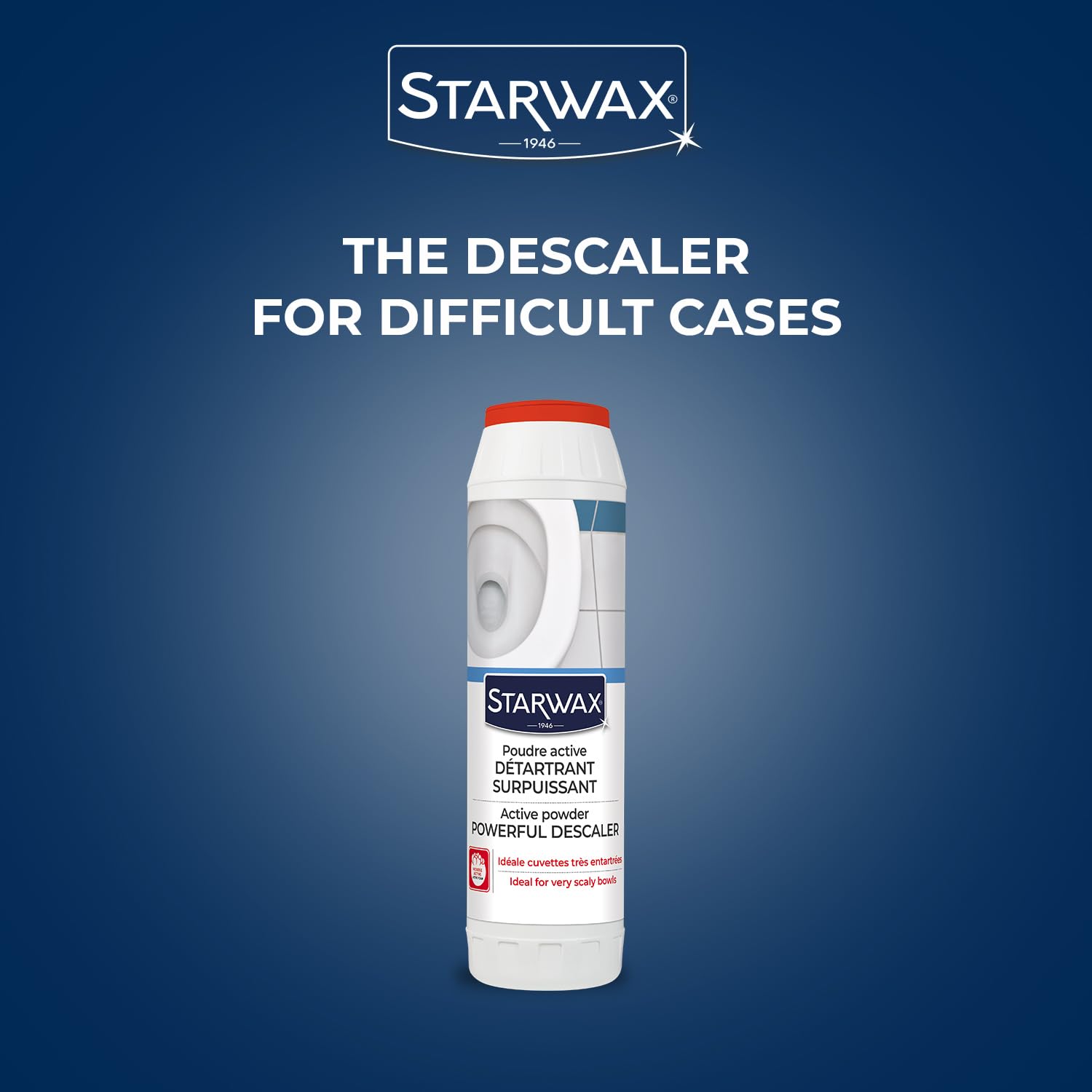 STARWAX Descaling Deep-Cleaning Toilet Powder 1kg - Extreme Stubborn Stains Shock-Action Restores Bowl Surfaces