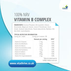 VitaThrive Vitamin B Complex Tablets - 180 Vegan Tablets for Energy, Cognitive Function, Nervous System & Wellness - BBE 11/2026