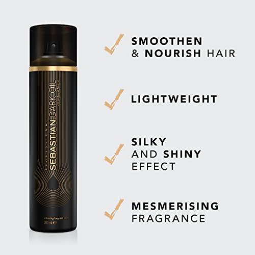 Sebastian Professional Dark Oil Hair Mist - Smoothing & Conditioning Spray for All Hair Types, 200ml - Damaged Box