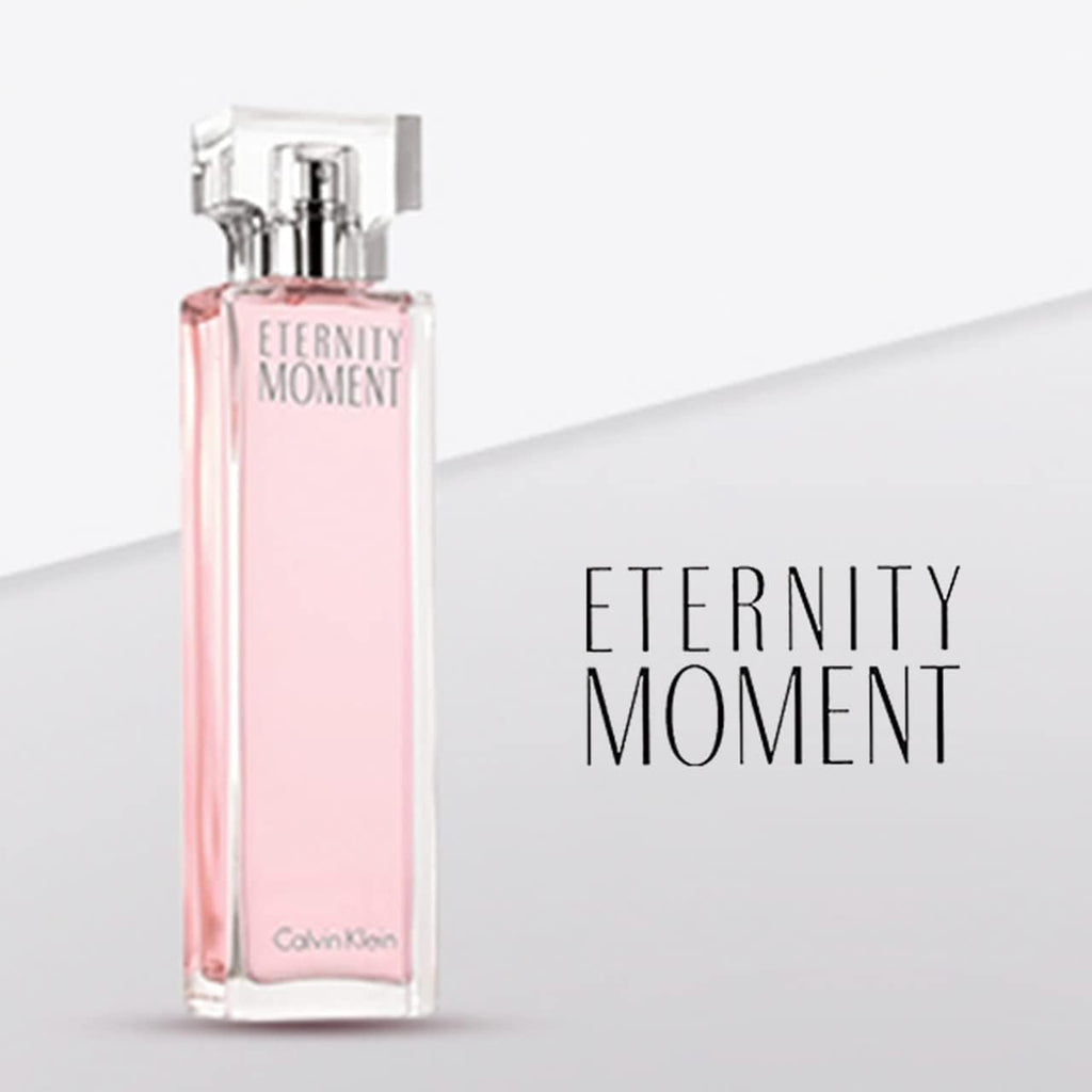CALVIN KLEIN Eternity Moment - Eau de Parfum for Women - Floral Fragrance with Notes of Sweet Lychee, Pink peony and Raspberry Cashmere - High Longevity - 50 ml - Damaged Box