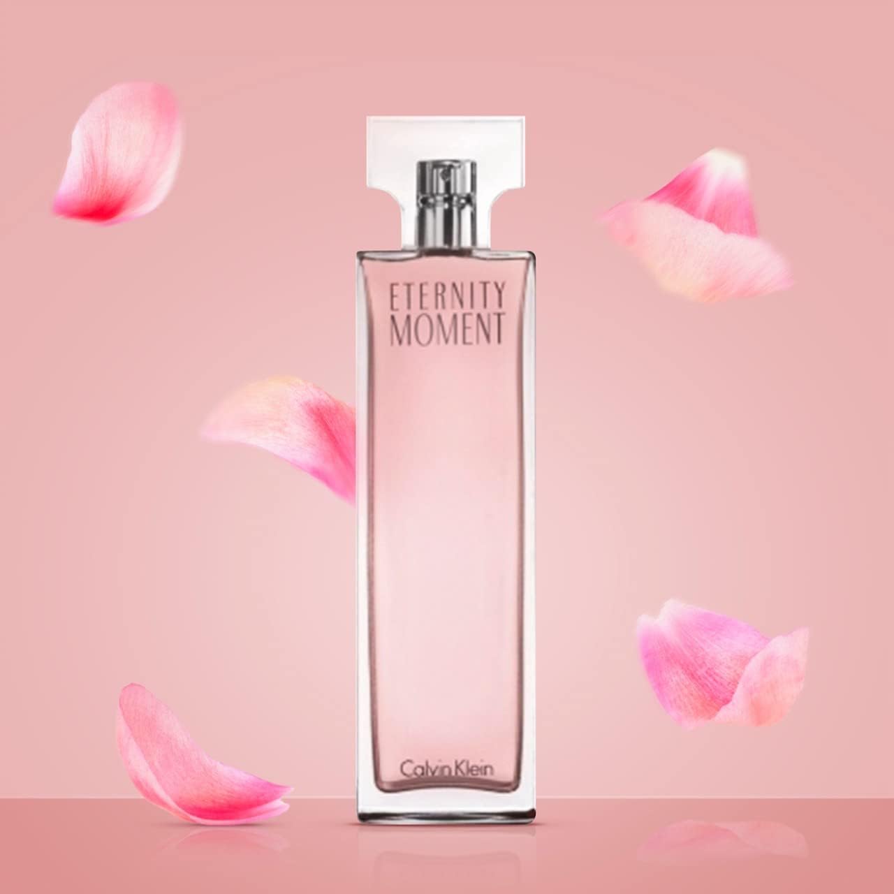 CALVIN KLEIN Eternity Moment - Eau de Parfum for Women - Floral Fragrance with Notes of Sweet Lychee, Pink peony and Raspberry Cashmere - High Longevity - 50 ml - Damaged Box