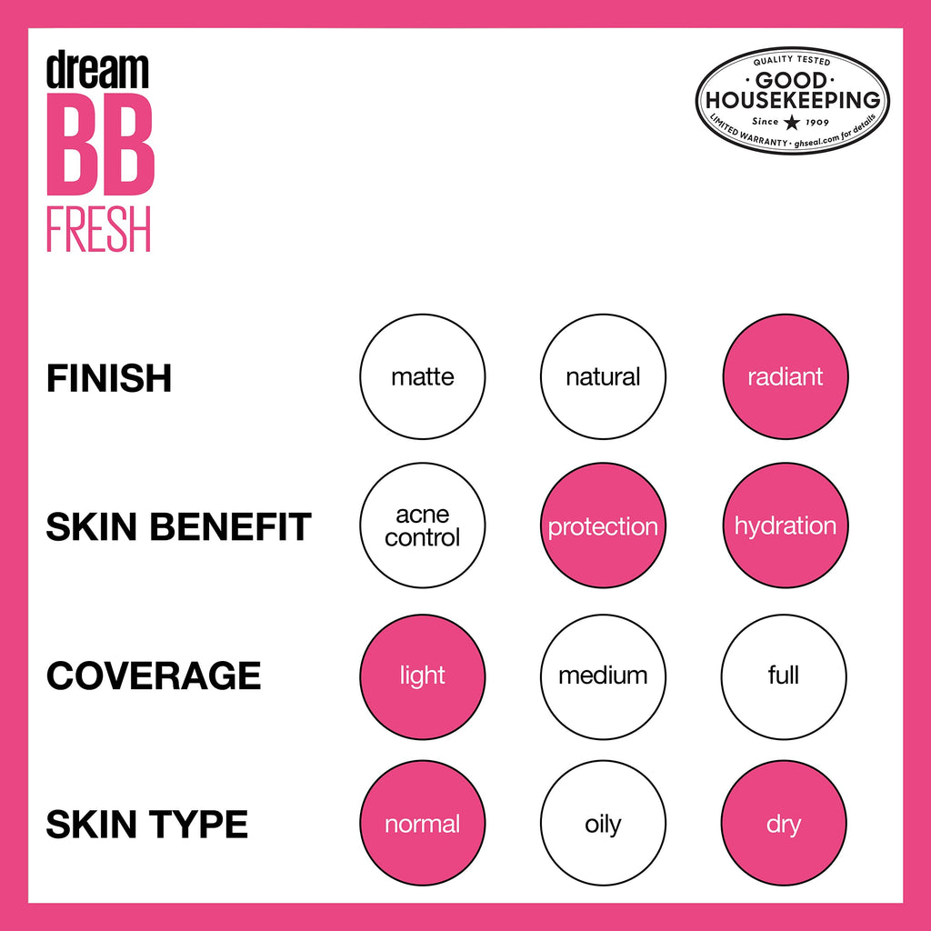 Maybelline Dream Fresh BB Cream - Light/Medium 110 - 8-in-1 Skin Perfecting Beauty Balm