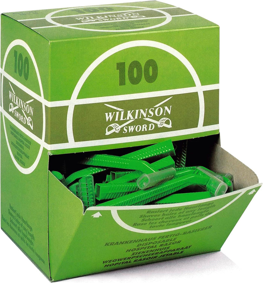 Wilkinson Sword Hospital Disposable Razors Single Blade Pre-Operative Use - Pack of 100 - Damaged Box