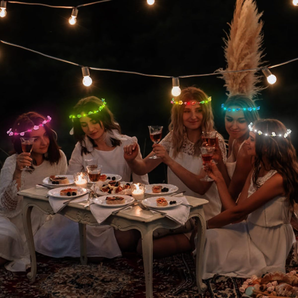 URAQT LED Flower Headband - 6 Pack Light Up Crown Garland for Women & Girls - Wedding, Party Decor - Damaged Box