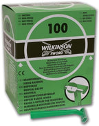 Wilkinson Sword Hospital Disposable Razors Single Blade Pre-Operative Use - Pack of 100 - Damaged Box