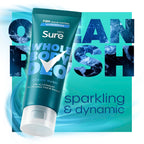 Sure Men Ocean Rush Whole Body Deodorant Cream 75ml - 72 Hour Odour Control, Herbal & Woody Fragrance