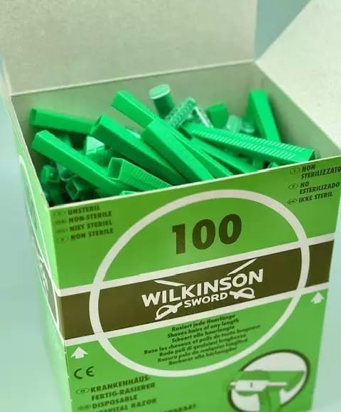 Wilkinson Sword Hospital Disposable Razors Single Blade Pre-Operative Use - Pack of 100 - Damaged Box