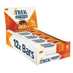 TREK High Protein Low Sugar Choc Peanut Butter Bar - Plant-Based, High Fibre - 12 x 55g - BBE 05/2026
