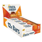 TREK High Protein Low Sugar Choc Peanut Butter Bar - Plant-Based, High Fibre - 12 x 55g - BBE 05/2026