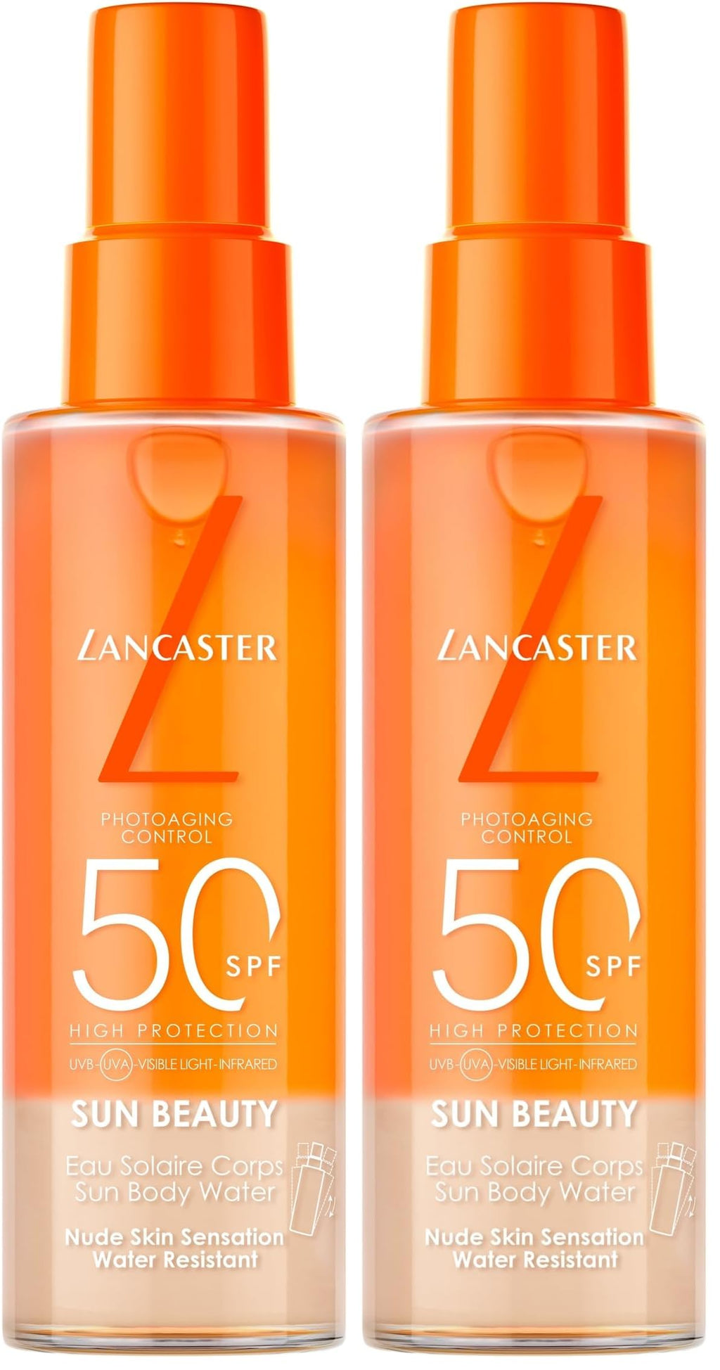 Lancaster Sun Beauty Body Water SPF50 100ml, Photoaging Control, Nude Skin Sensation, Broad Spectrum Sun Protection, Water and Sweat Resistant Spray, Suitable for All Skin Types, Vegan
