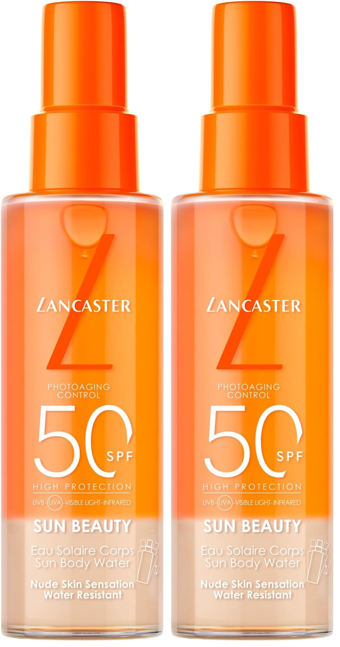 Lancaster Sun Beauty Body Water SPF50 100ml, Photoaging Control, Nude Skin Sensation, Broad Spectrum Sun Protection, Water and Sweat Resistant Spray, Suitable for All Skin Types, Vegan