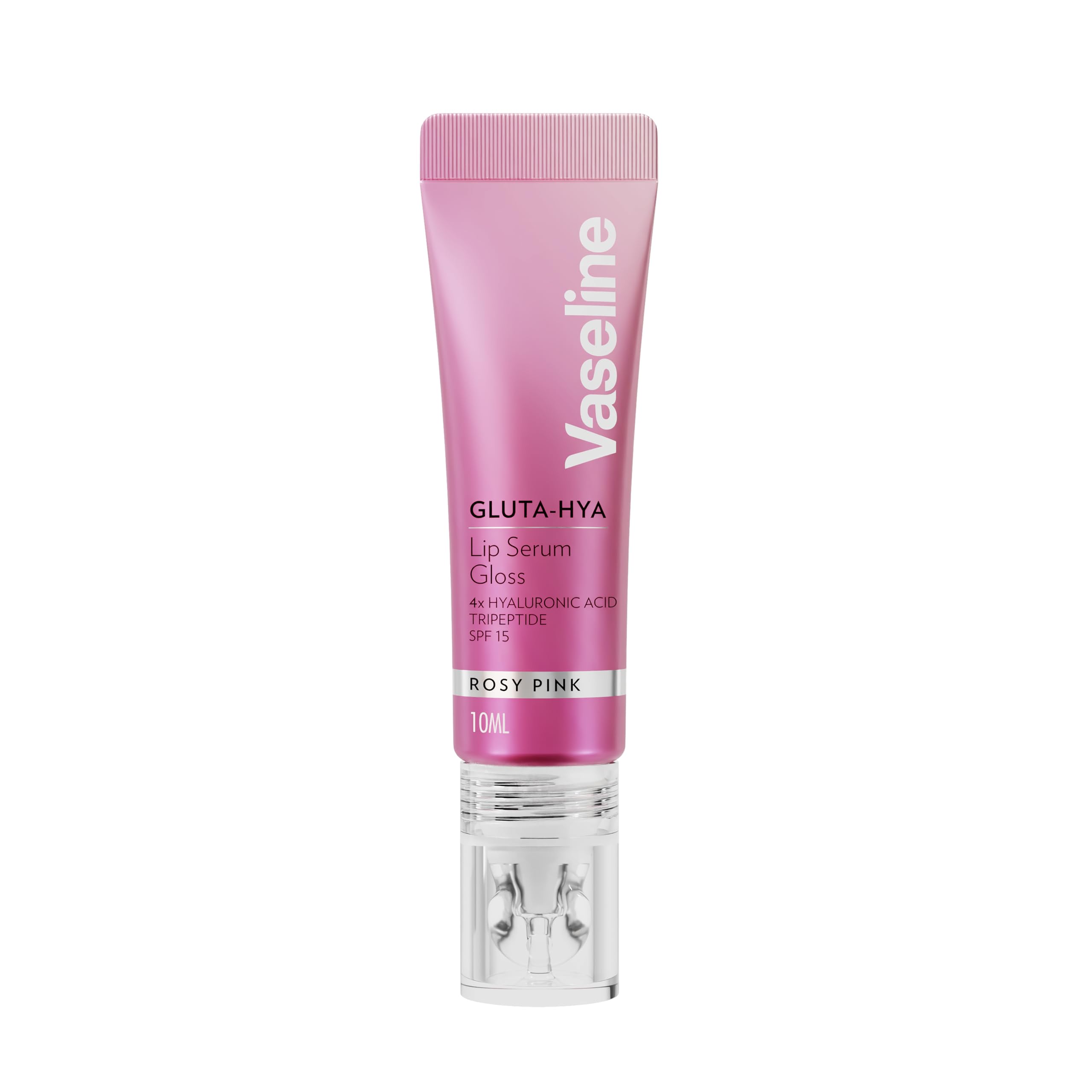 Vaseline Gluta-Hya Rosy Pink Lip Gloss Serum, Hyaluronic Acid, GlutaGlow, SPF15, Plumps & Protects, 10ml Lip Care - Damaged Box