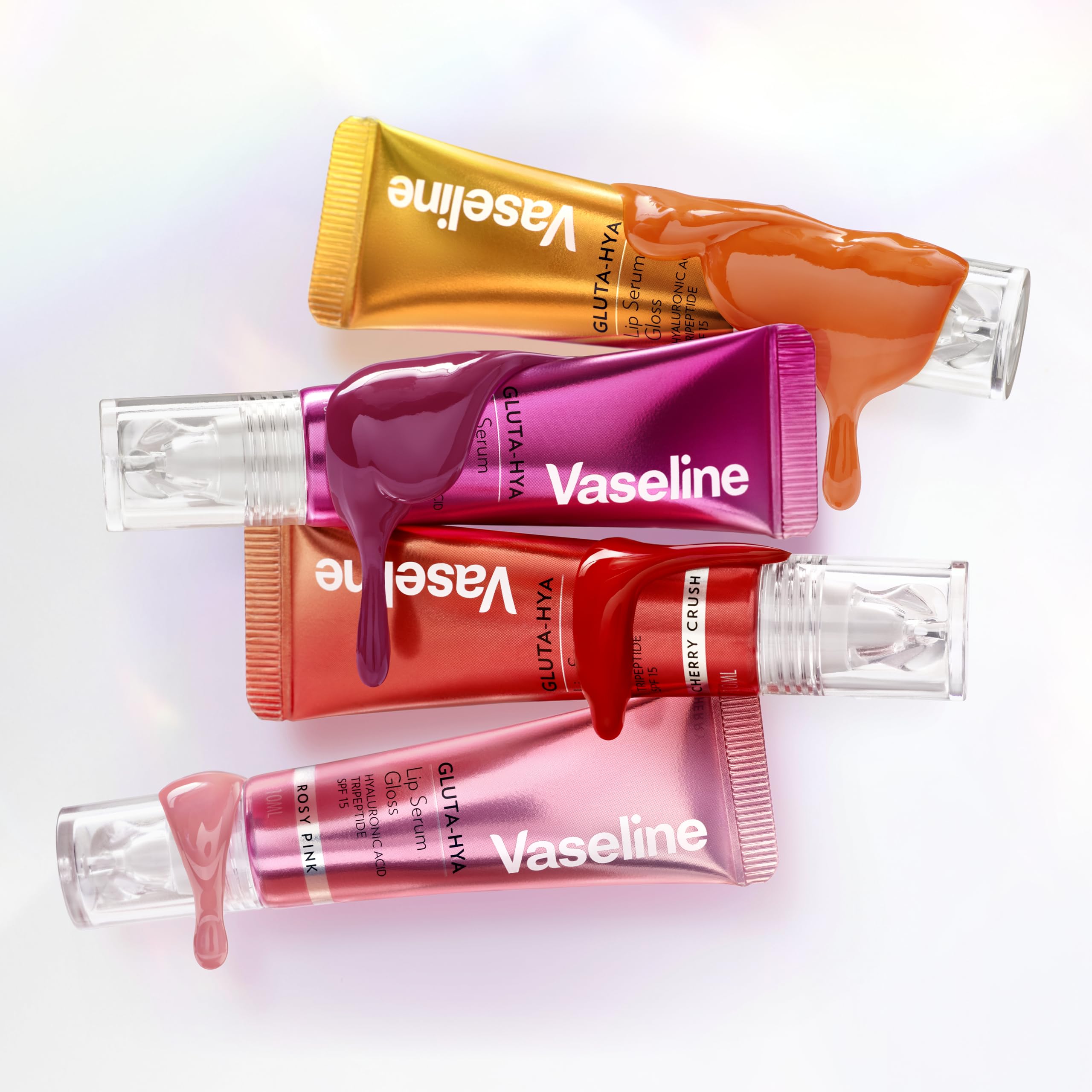 Vaseline Gluta-Hya Rosy Pink Lip Gloss Serum, Hyaluronic Acid, GlutaGlow, SPF15, Plumps & Protects, 10ml Lip Care - Damaged Box