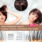 Milva Pine Tar Shampoo - 500ml Natural Anti-Dandruff & Psoriasis Treatment for Dry, Itchy, Flaky Scalp