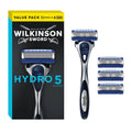 WILKINSON SWORD Hydro 5 Razor for Men - Carbon Coated Blades, Hydrating Gel, Precision Trimmer - 1 Razor, 3 Blades - Damaged Box