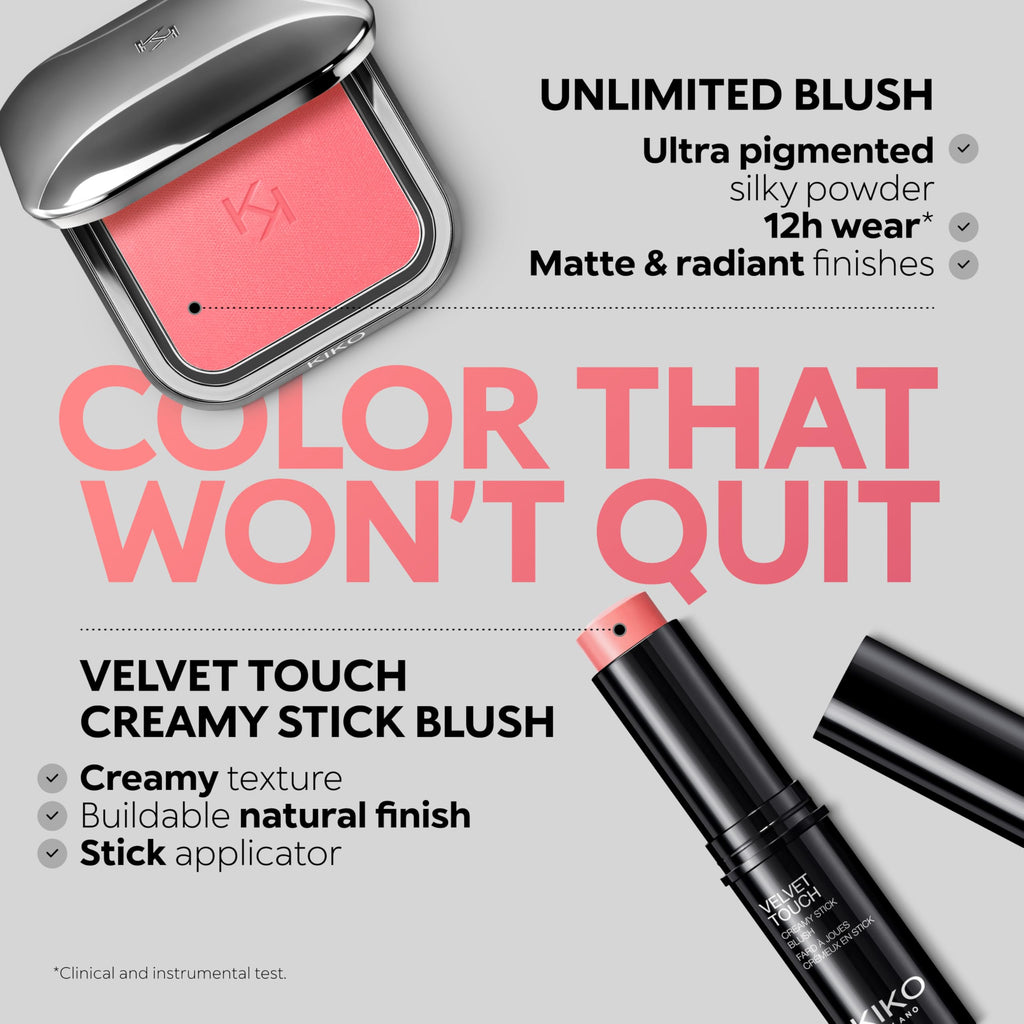KIKO Milano Unlimited Blush 06 Brick - Long-Lasting Powder Blush, Buildable Finish