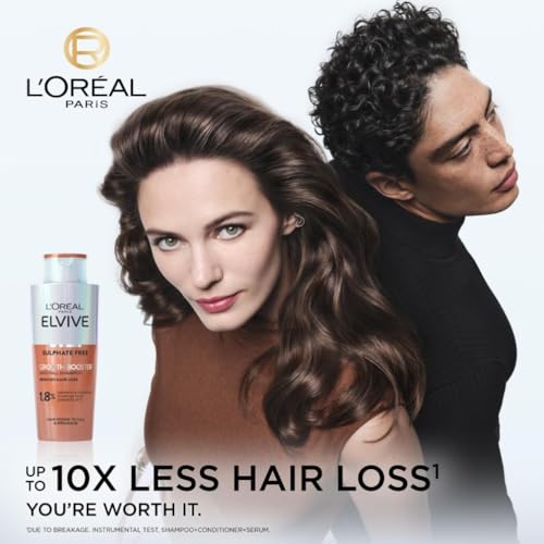 L'Oreal Paris Elvive Growth Booster Shampoo - Anti-Hair Loss, Aminexil, Niacinamide, Prevents Thinning, 200ml - Damaged Box