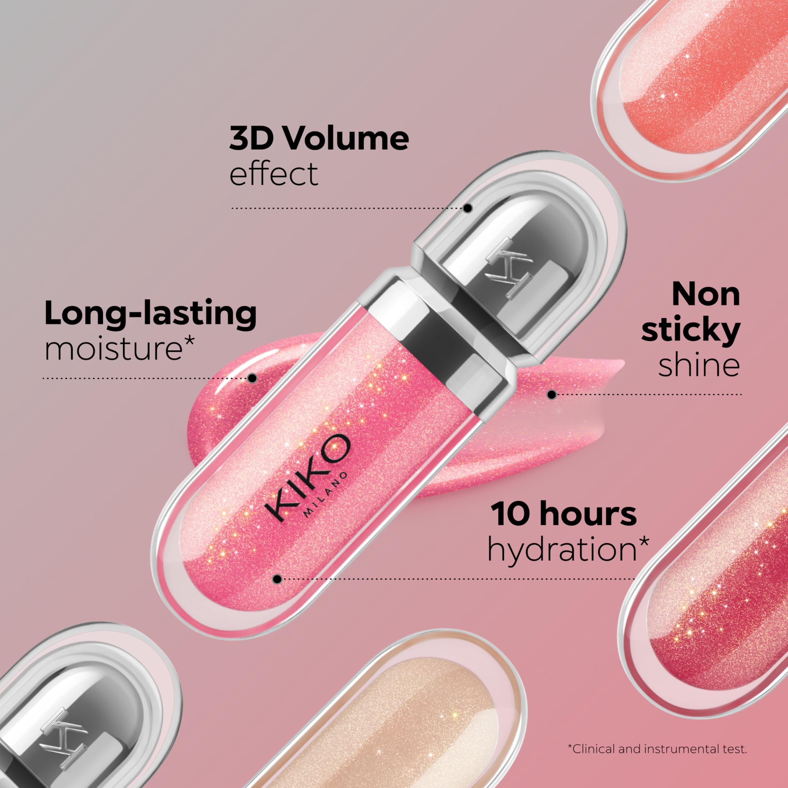 KIKO Milano 3D Hydra Lipgloss 21 Brown Rose - Hydrating Plumping Lip Gloss with Wand Applicator