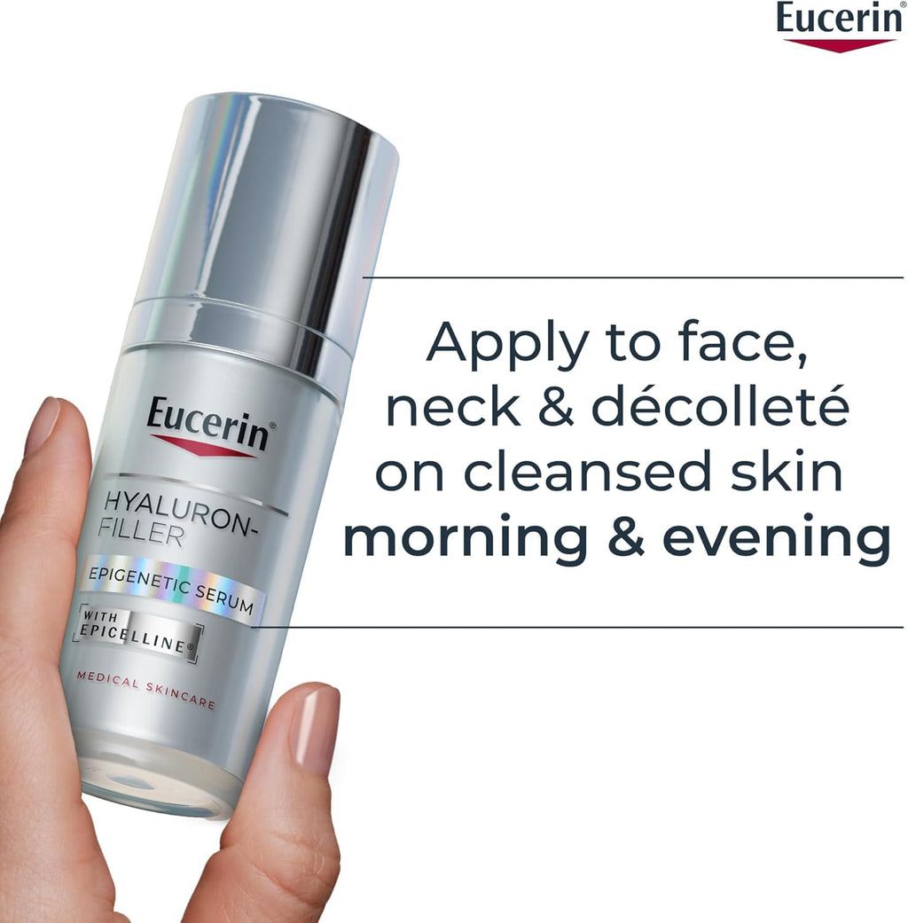 Eucerin Hyaluron-Filler Epigenetic Face Serum 30ml, Hyaluronic Acid Serum With Epicelline for Anti-Wrinkle Skincare, Advanced Face Moisturiser to Correct Visible Signs of Ageing - Damaged Box
