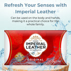 Imperial Leather Original Bar Soap 4 x 90g - Gentle Cleansing Hand & Bath Wash with Travel Soap Dish - Damaged Box