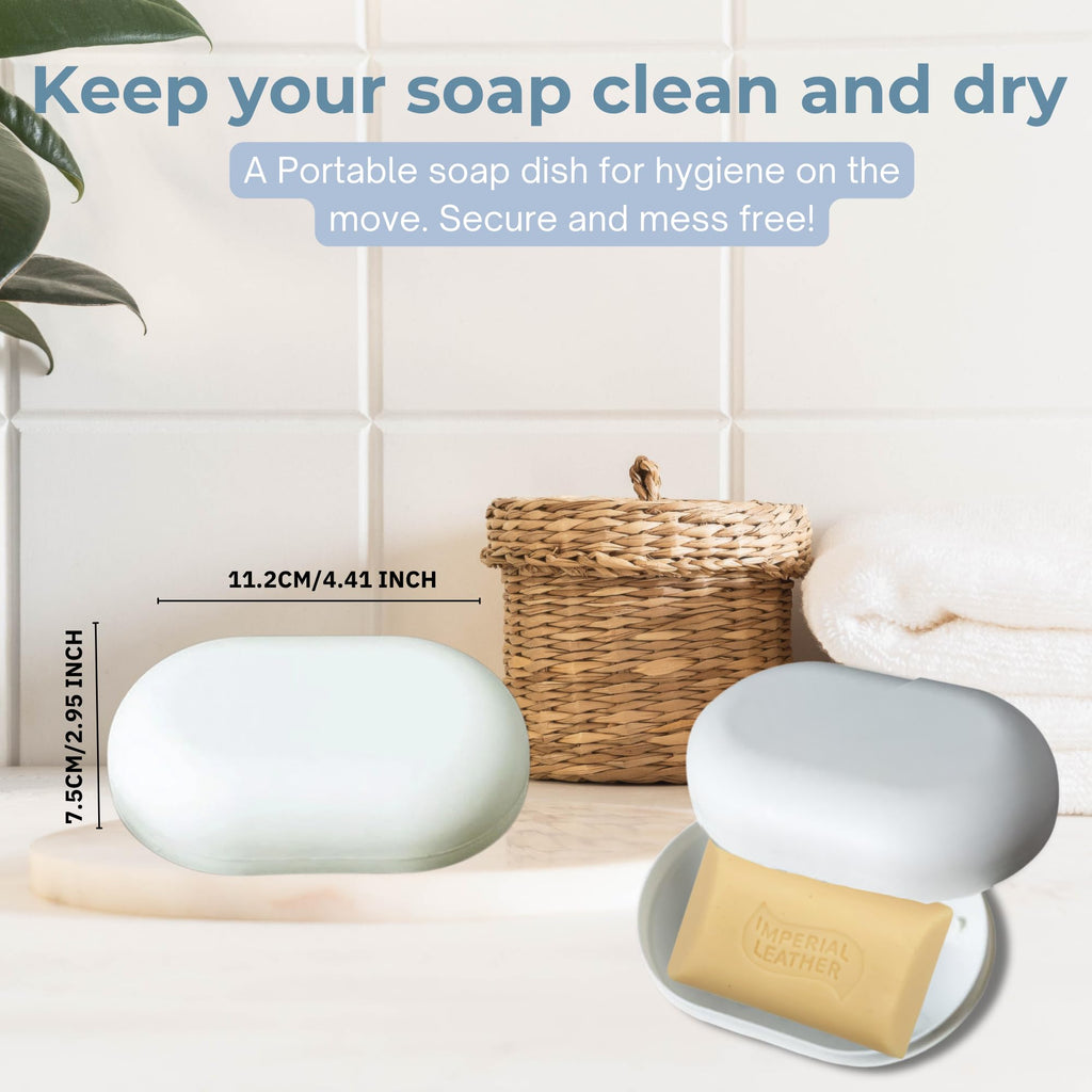 Imperial Leather Original Bar Soap 4 x 90g - Gentle Cleansing Hand & Bath Wash with Travel Soap Dish - Damaged Box