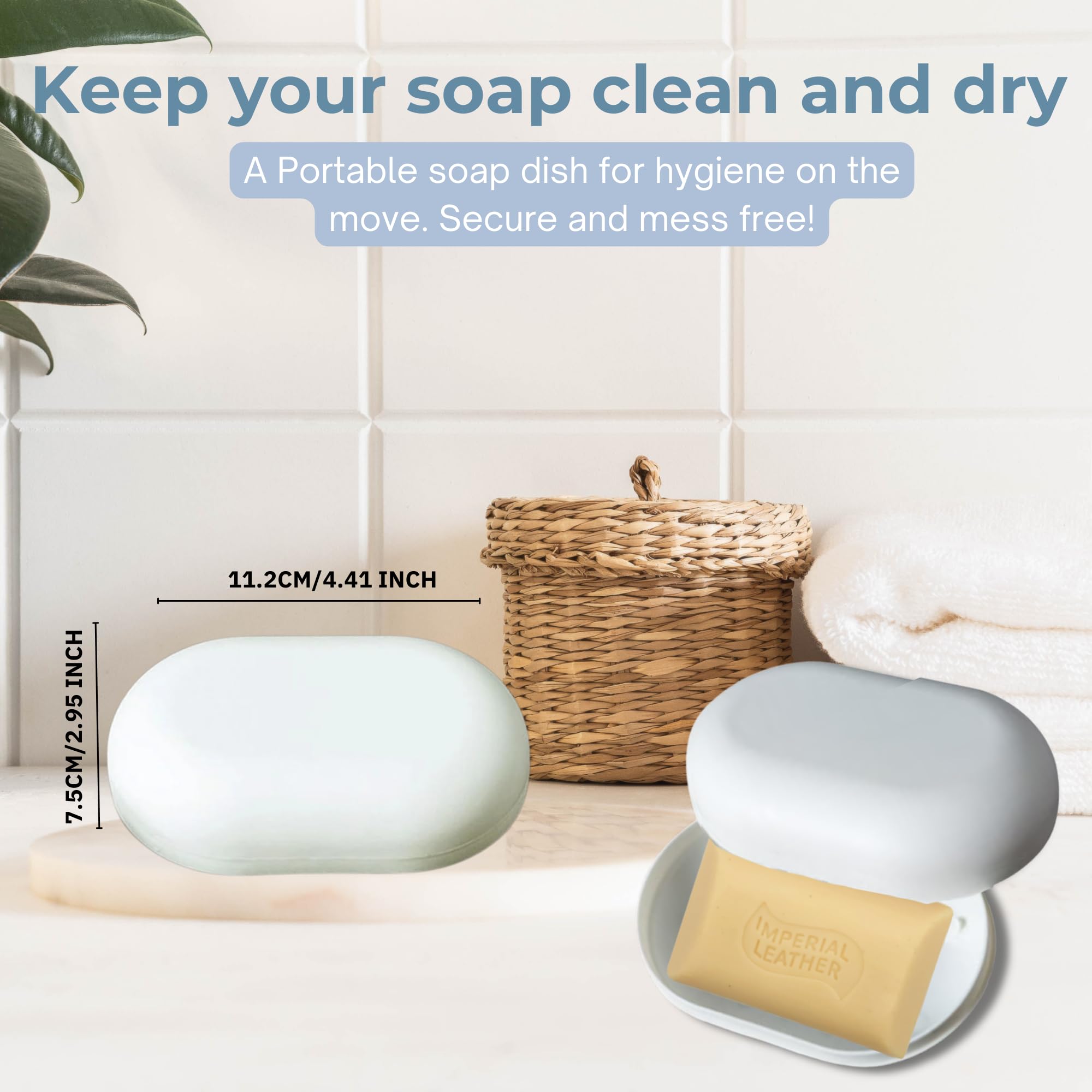 Imperial Leather Original Bar Soap 4 x 90g - Gentle Cleansing Hand & Bath Wash with Travel Soap Dish - Damaged Box