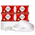 Imperial Leather Original Bar Soap 4 x 90g - Gentle Cleansing Hand & Bath Wash with Travel Soap Dish - Damaged Box