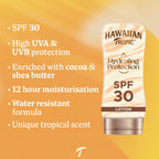 Hawaiian Tropic Hydrating Protection Sunscreen Lotion SPF 30 UVA UVB 12-Hour Moisturising Sun Cream 180ml