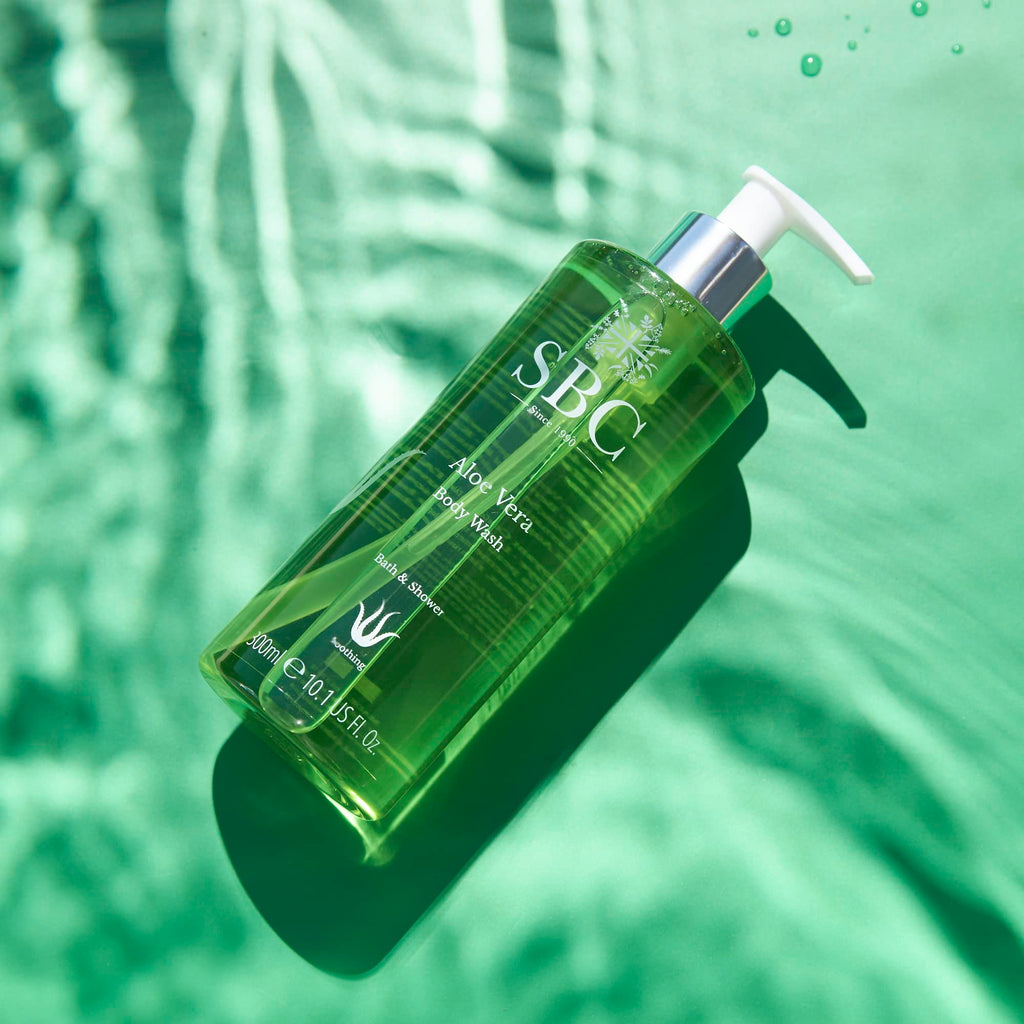 SBC Skincare Aloe Vera Body Wash 500ml - Soothing, Cooling Shower Gel - Hydrating, Family Friendly After Sun Gel
